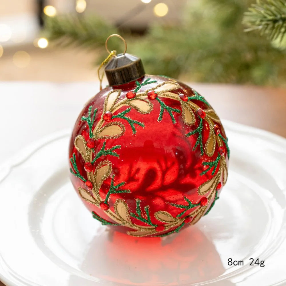 Glass Christmas Ball Ornament 8cm | 6 Colors Xmas Tree Decor Christmas Ornament Axl D 8cm