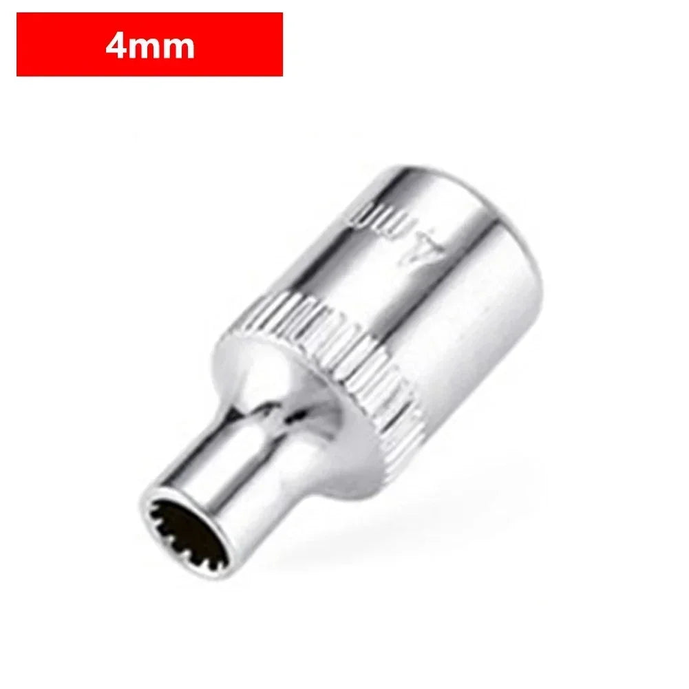 12-Point Socket Bit 1/4" Drive – Short Head 4–14mm Chrome Socket Bit Axl 4mm China Mainland