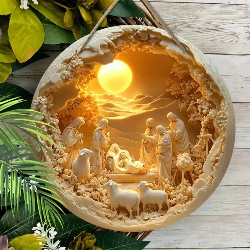 Handmade Nativity Scene Acrylic Statues | Christmas Table Decor Nativity Figurine Set Axl