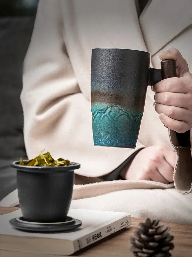 Handmade Ceramic Tea & Coffee Mug – Chinese Pottery Style Ceramic Tea Mug Axl