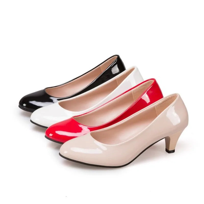 YBQJOO Women's Square Heel Pumps – Office & Party Slip-On Women's Heeled Pumps Axl