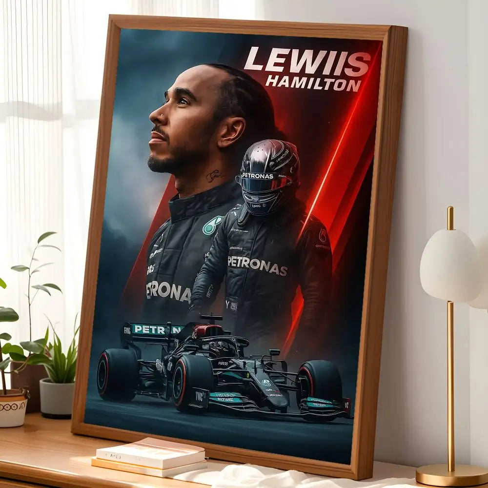 Lewis Hamilton HD Self-Stick Wall Poster – Waterproof Home Decor Sports Wall Poster Axl