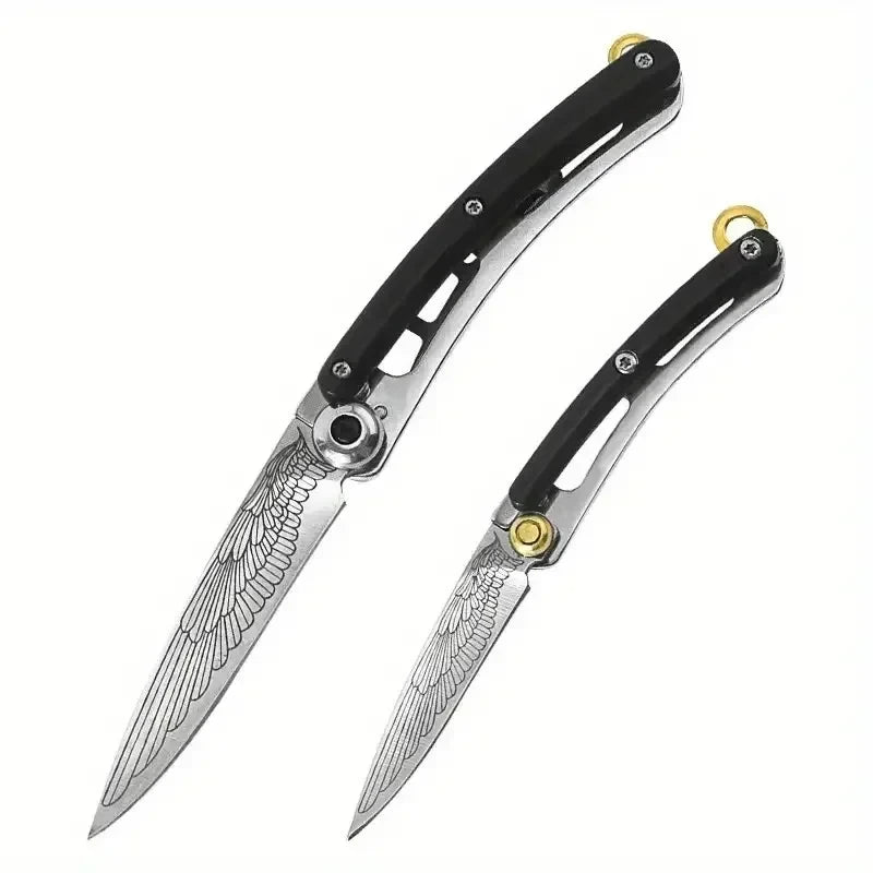Mini Folding Pocket Knife – Stainless Steel EDC Keychain Knife Folding Pocket Knife Axl 2PCS
