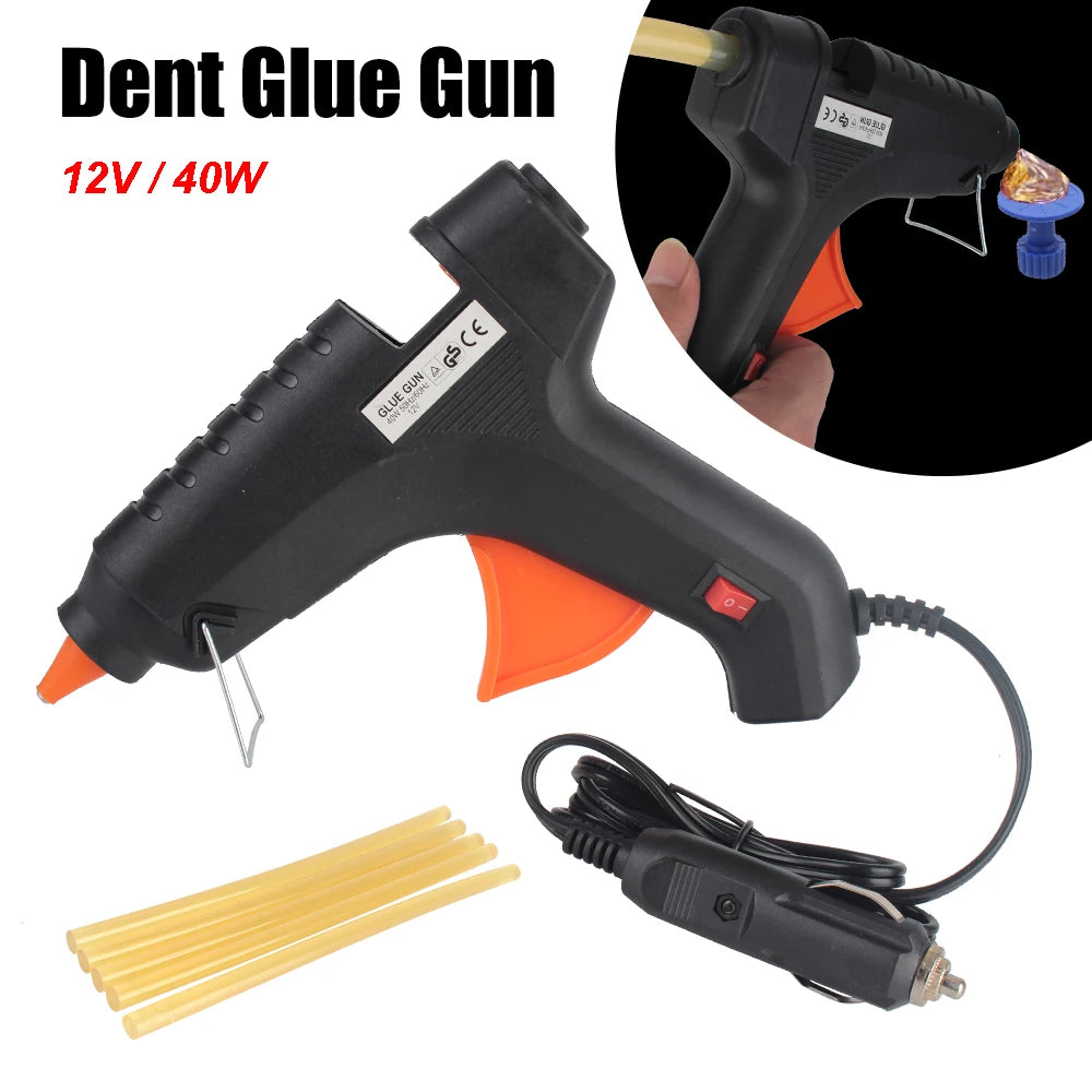 12V 40W Paintless Dent Repair Glue Gun + 5 Glue Sticks Kit Dent Repair Tool Axl