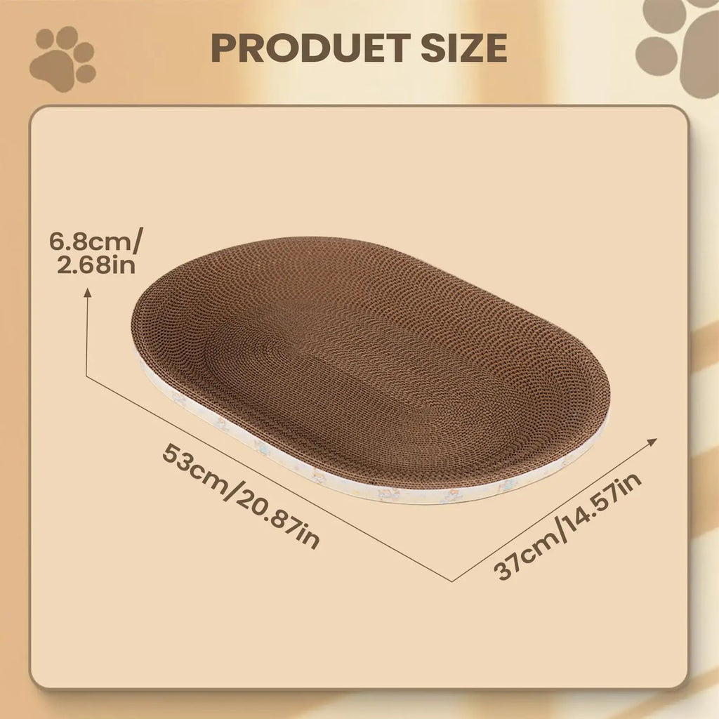 Oval Corrugated Cat Scratcher Board – Scratch & Lounge Pad Cat Scratcher Pad Axl
