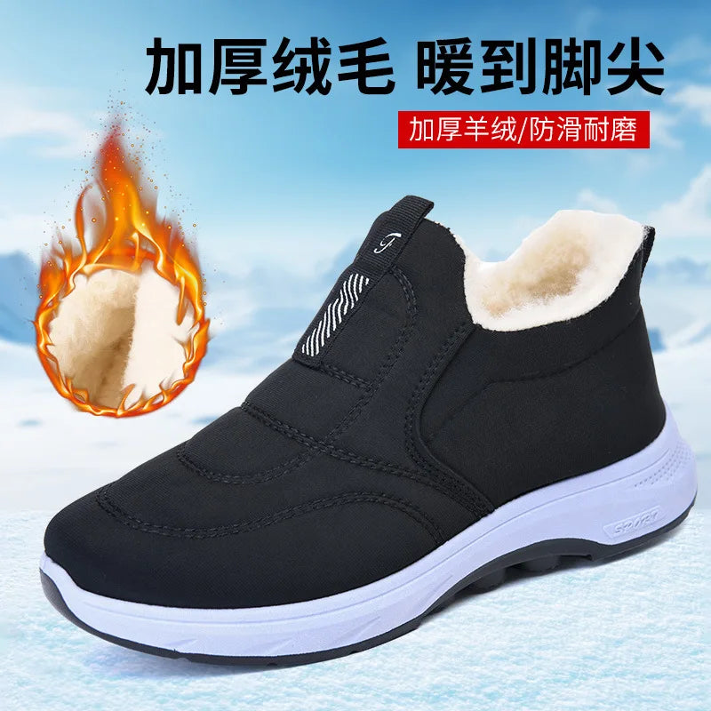 Women's Winter Snow Boots – Velvet Lined Warm Slip-On Mid-Calf Winter Snow Boots Axl black 43