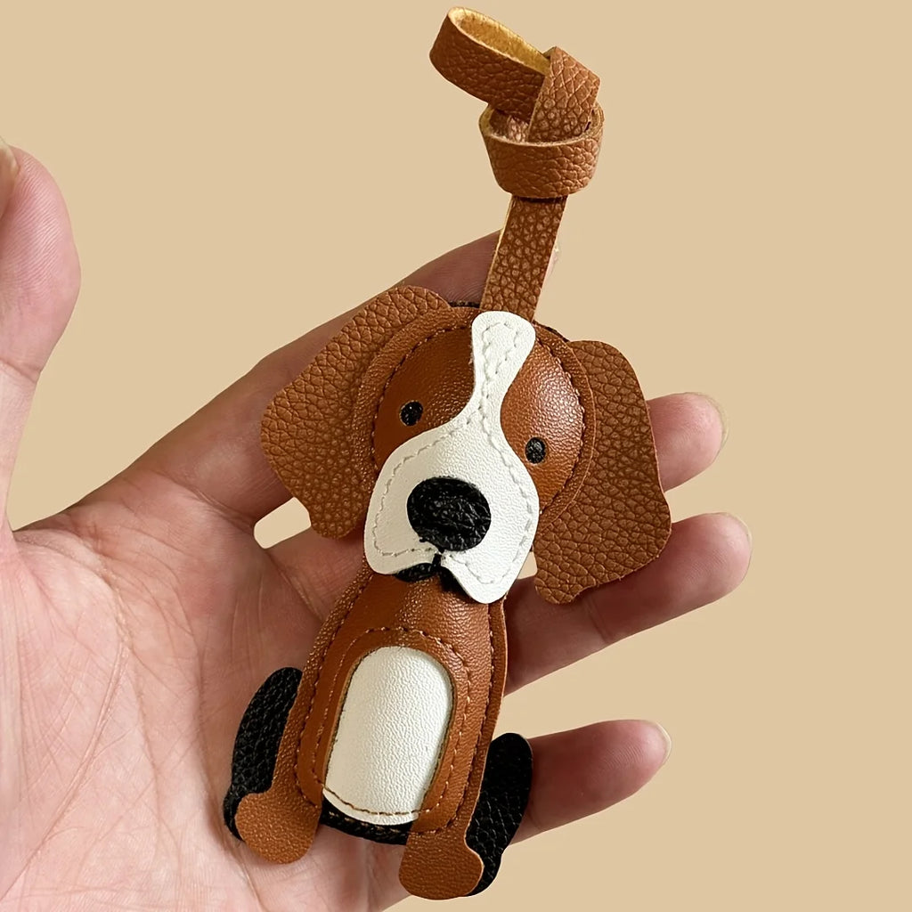 Beagle Dog Charm Keychain – PU Leather Adjustable Strap Dog Charm Keychain Axl