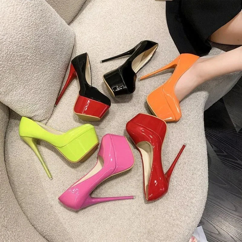 Women's Platform Spike High Heels – Red Sole Wedding Pumps Platform High Heels Axl