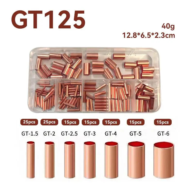 Copper Crimp Connector Kit – 7-Size Wire Ferrule Assortment Crimp Terminal Kit Axl 125PCS