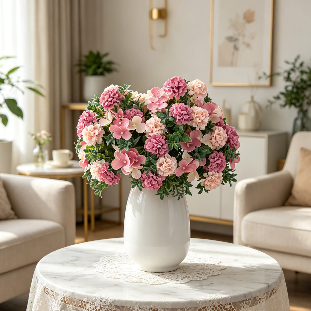 Silk Hydrangea Artificial Flower Bouquet | Wedding & Home Decor Artificial Flower Bouquet Axl