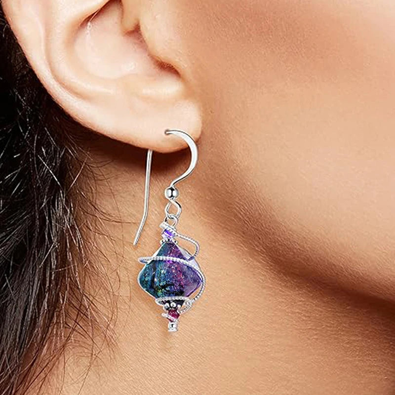 Huitan Purple Dangle Drop Earrings – Women's Fashion Jewelry Dangle Drop Earrings Axl