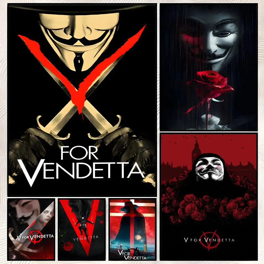 V for Vendetta Self-Stick HD PVC Wall Poster – Waterproof Wall Art Poster Axl