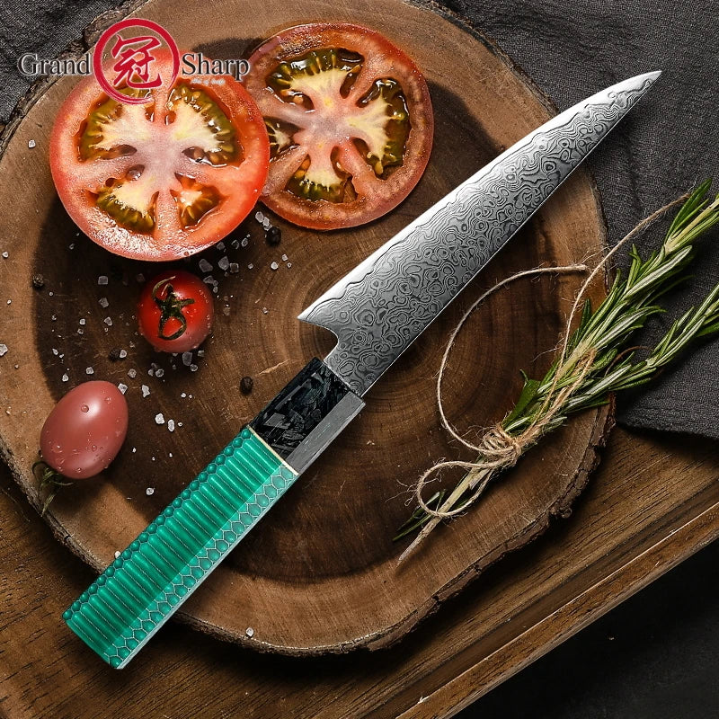 Grandsharp Damascus VG10 Petty Chef Knife – 13.2cm Blade Damascus Kitchen Knife Axl Default Title