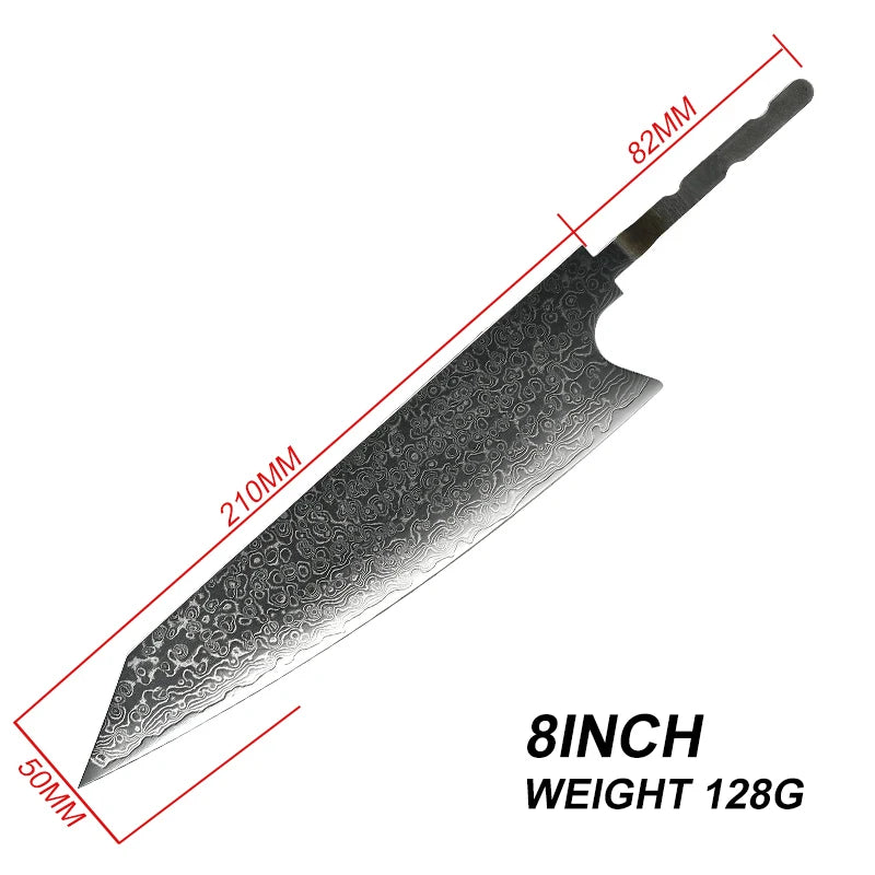 Grandsharp 67-Layer Damascus Steel Knife Blank Blade – DIY Chef Damascus Knife Blank Axl kiritsuke knife