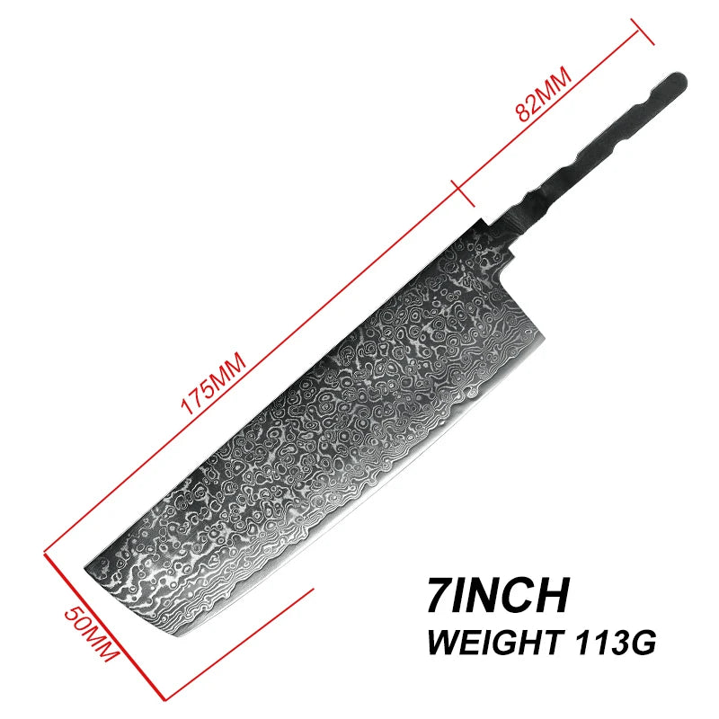 Grandsharp 67-Layer Damascus Steel Knife Blank Blade – DIY Chef Damascus Knife Blank Axl nakiri knife