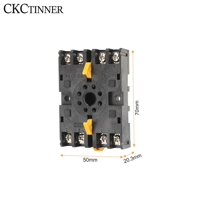P2CF-08 8-Pin Relay Socket Base | DIN Rail Mount Relay Socket Base Axl