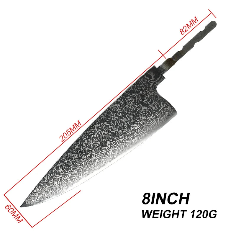 Grandsharp 67-Layer Damascus Steel Knife Blank Blade – DIY Chef Damascus Knife Blank Axl gyuto knife