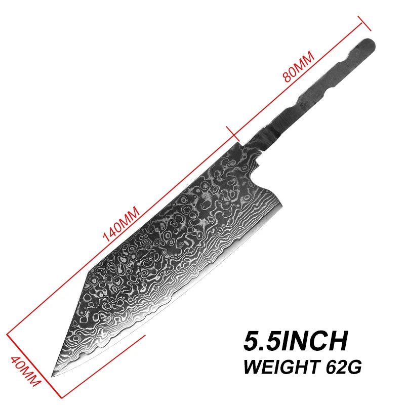 Grandsharp 67-Layer Damascus Steel Knife Blank Blade – DIY Chef Damascus Knife Blank Axl 5.5 bunka