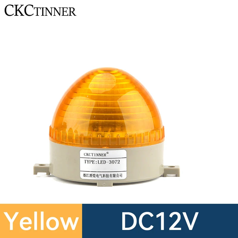 LED Strobe Warning Light 12V 24V 220V | Flashing Signal Indicator Strobe Warning Light Axl Yellow DC12V China Mainland
