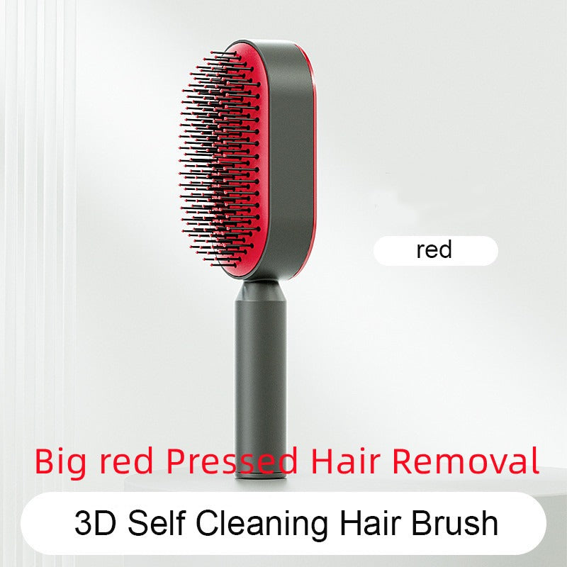 Self-Cleaning Anti-Static Hair Brush Axl Big red Pressed Hair Removal