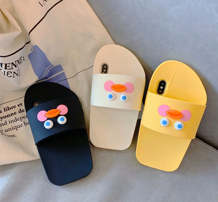 Cartoon Hyaluronic Acid Duck Slippers for iPhone Cases Axl