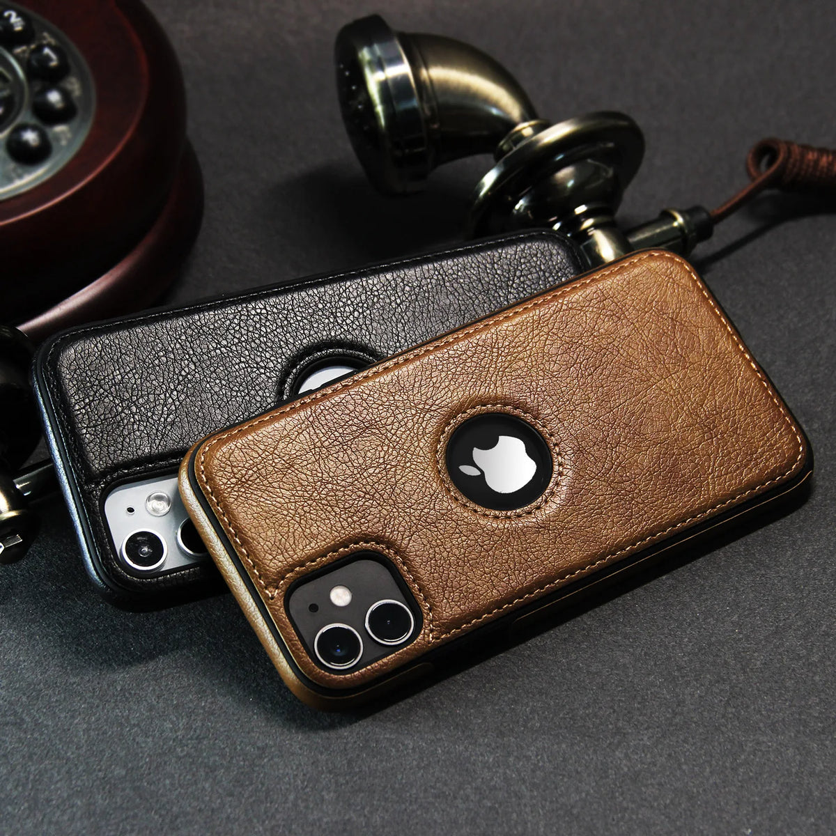 Ultra Thin Shockproof Leather Case for iPhone 15-11 Pro Axl