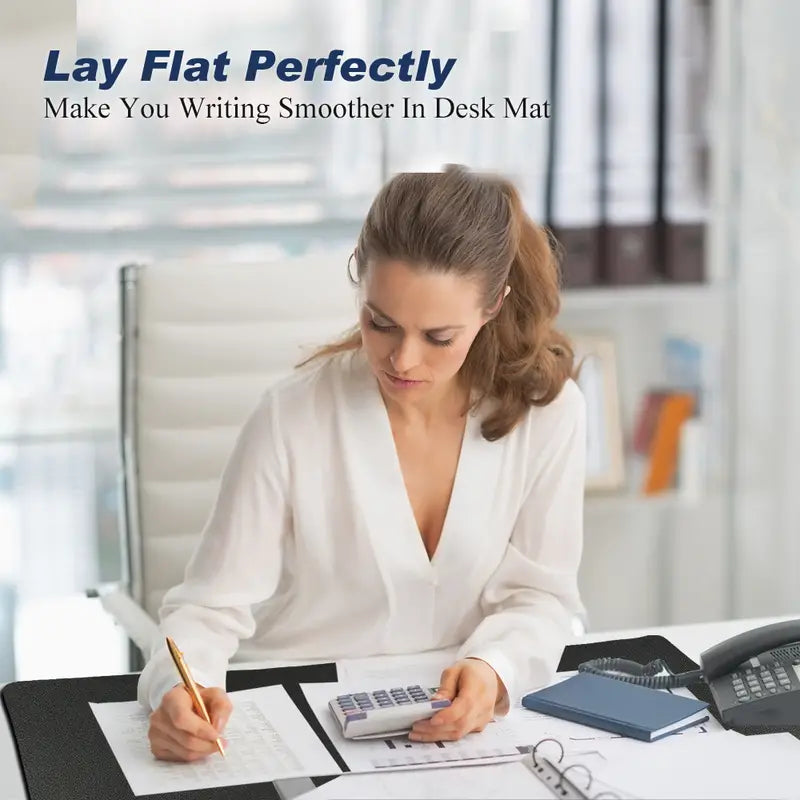 PU Leather Desk Pad Organizer - 31" x 13" Waterproof Axl