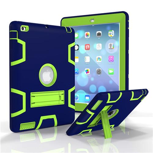 Full Coverage Silicone Kids Tablet Case with Stand Axl Green base blue