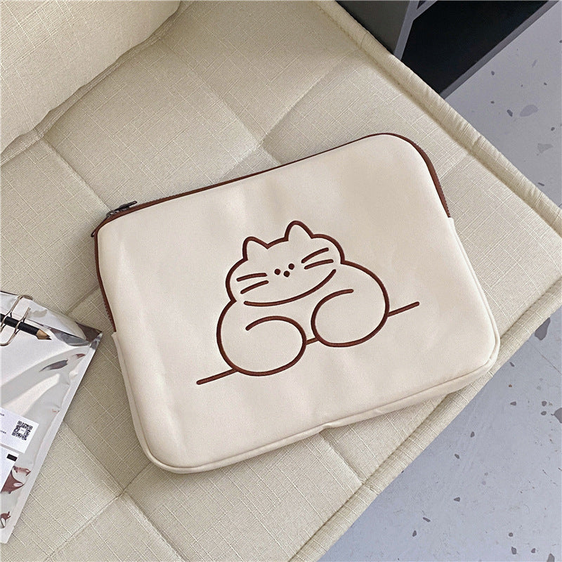 Cute Embroidered Animal Tablet Protective Sleeve Bag Axl Fat cat large