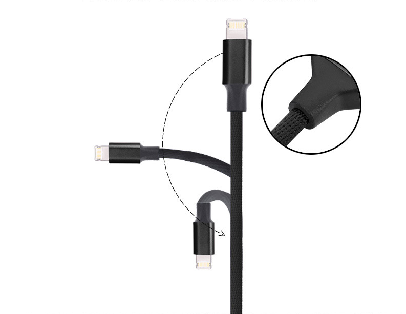90-Degree USB Charging Cable for Apple & Android Axl