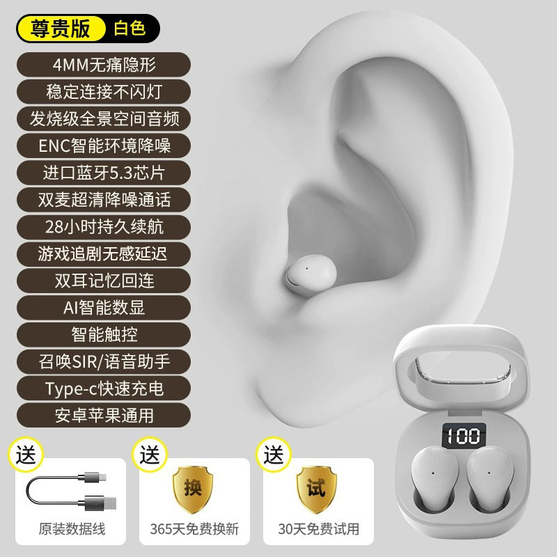 Mini Pro4SS Invisible True Wireless Bluetooth Earbuds Axl SK19 White