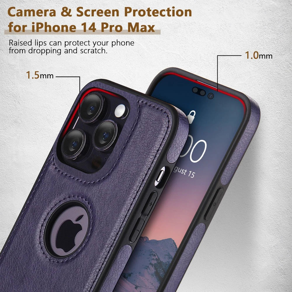 Ultra Thin Shockproof Leather Case for iPhone 15-11 Pro Axl