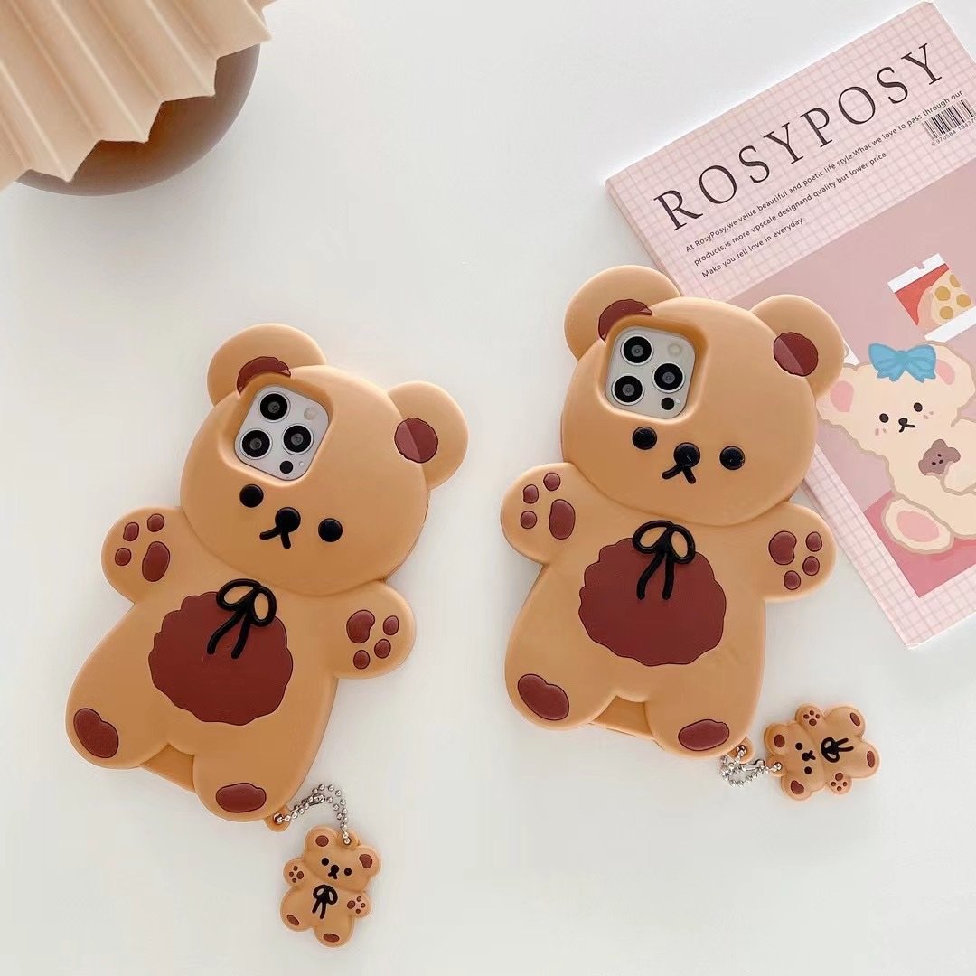 Teddy Bear Cartoon Soft Silicone Phone Case Axl