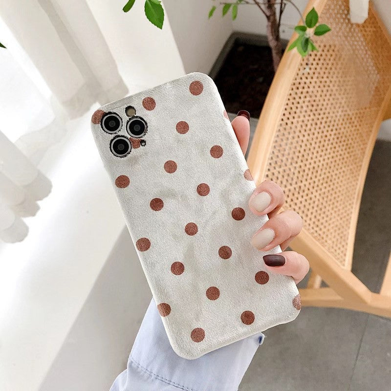 Fluffy Wave Dot Phone Case Compatible With Various Models Axl brown / 15promax