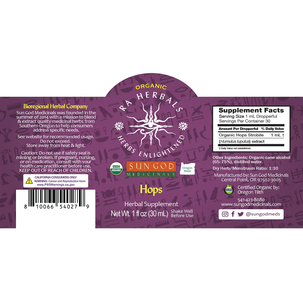 Ra Herbals Certified Organic Hops Tincture Axl