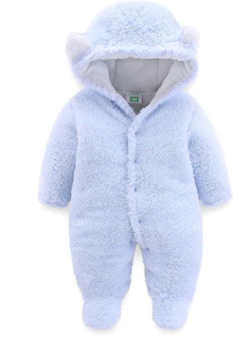 Winter Baby Jumpsuit Newborn Warm Thick Baby Romper Axl Light Blue 73 CM