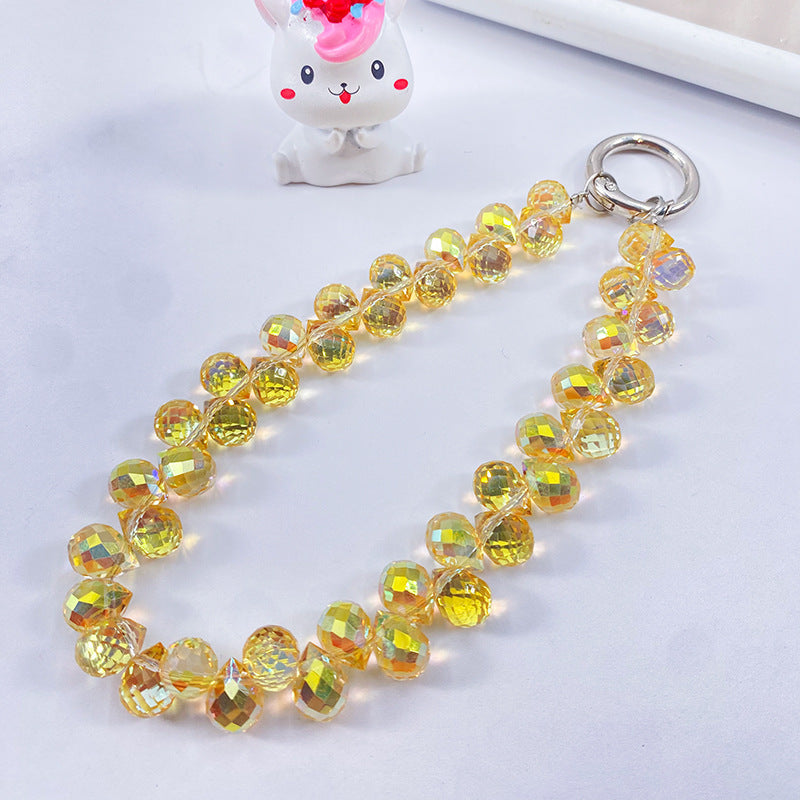 Creative Crystal Phone Chain with Elegant Beads and Design Axl
