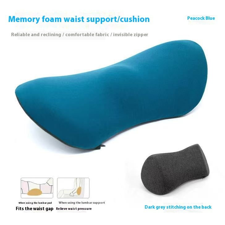 Memory Foam Lumbar Support Pillow Axl Peacock Blue Ingot 46×23×11cm