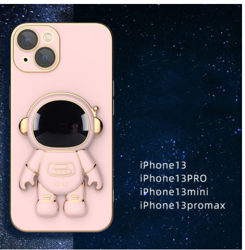 Stereo Astronaut Phone Case for Various Models Axl Cherry Blossom Powder / IPhone 7 8