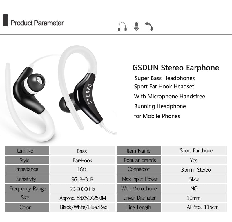 Universal In-Ear Sports Headphones with Microphone Axl
