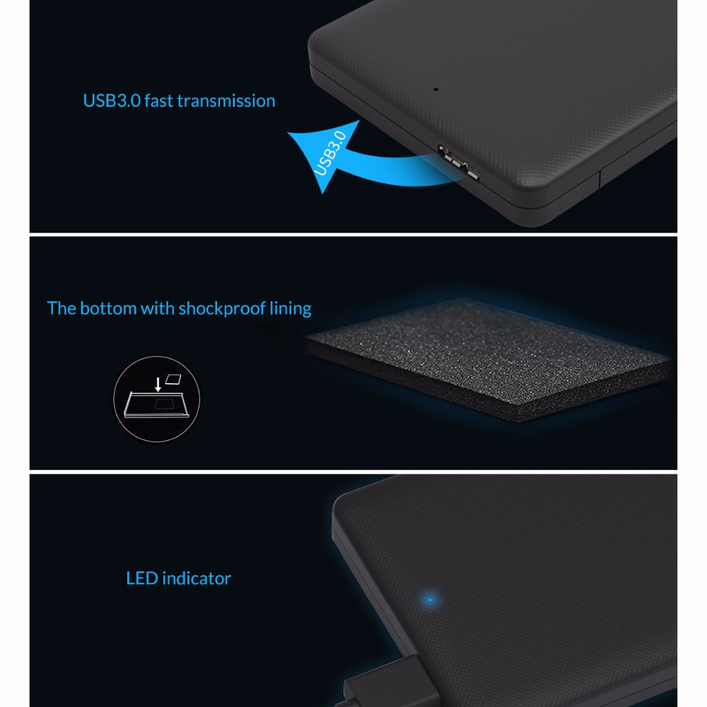 ORICO 2577U3 USB 3.0 2.5-Inch SATA SSD Enclosure Axl