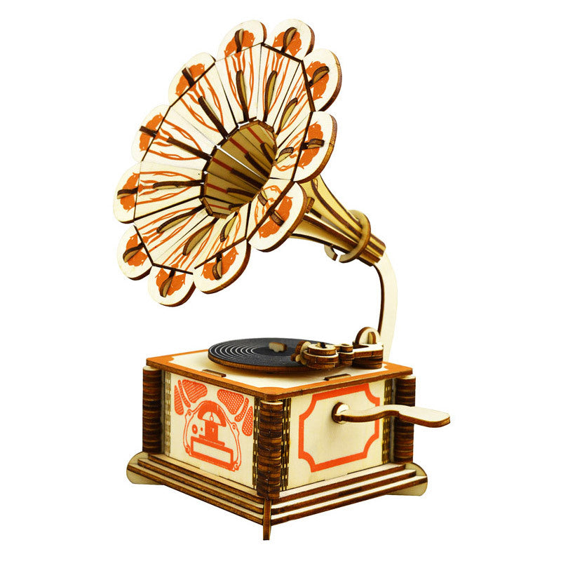 3D Wooden Puzzle Model - Gramophone Design Axl