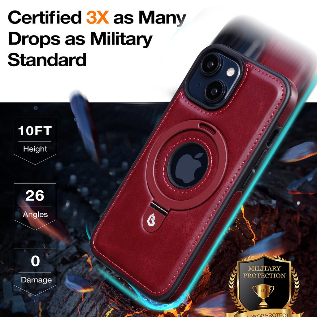 Leather Magnetic iPhone Case for iPhone 12–15 | Axl Leather Phone Case Axl
