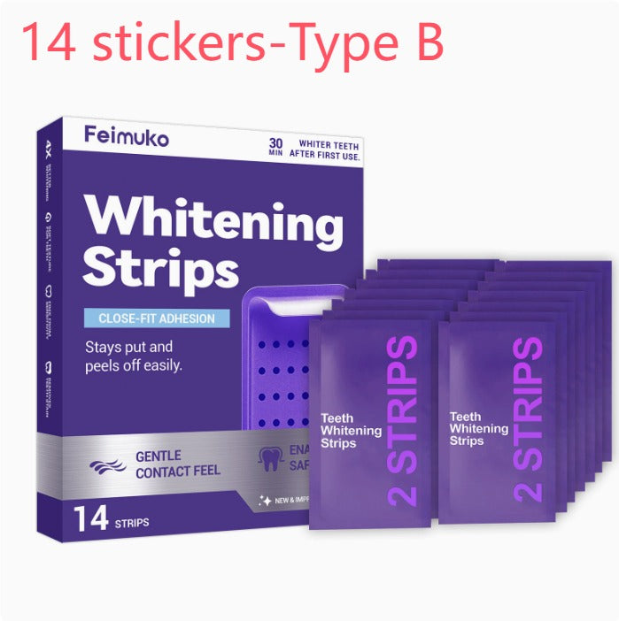 Purple Whitening Stain-Removing Tooth Strips Axl 1 box 14 stickers Type B
