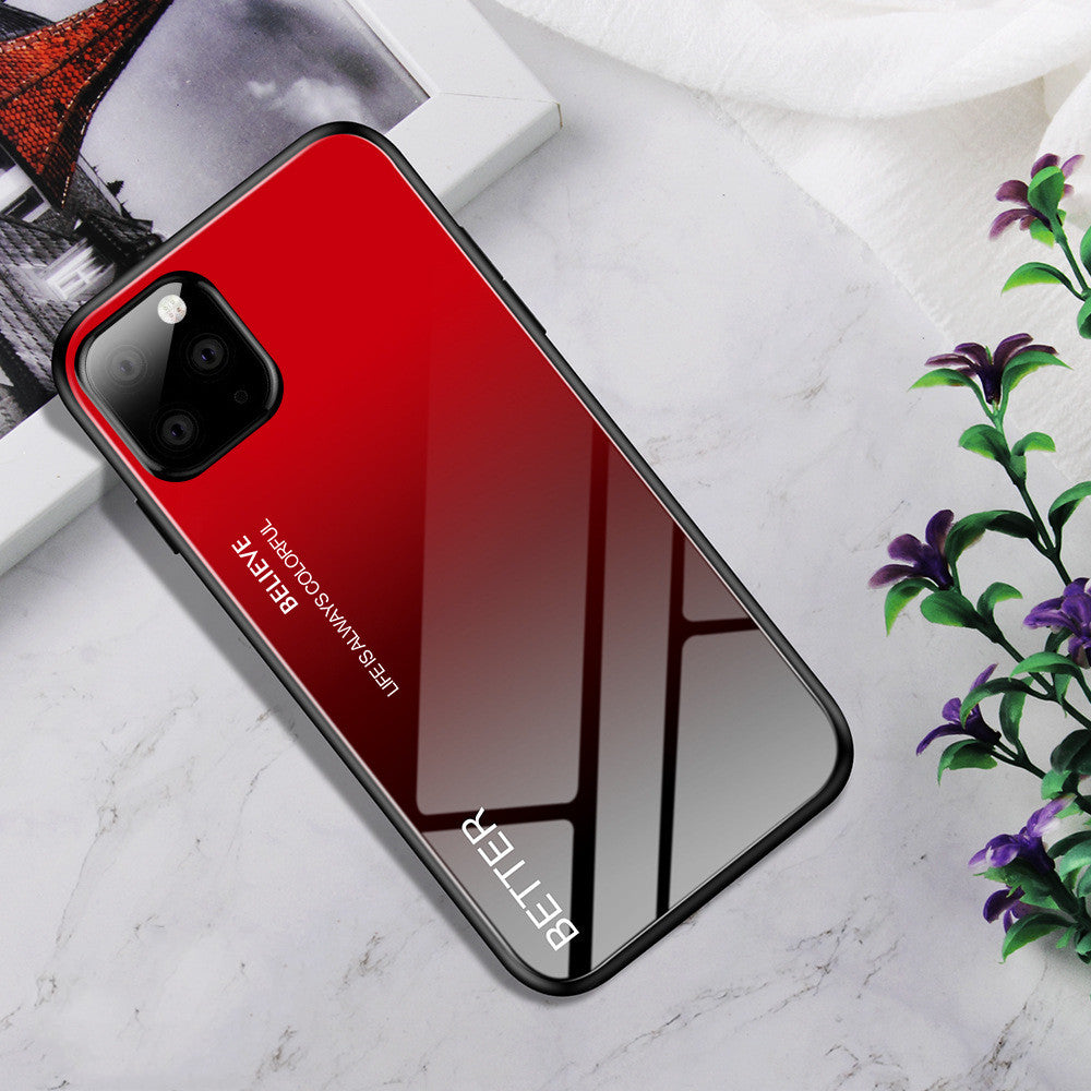 Gradient Glass Phone Case for iPhone 11 and XS Max Axl Black and red IPhoneXR