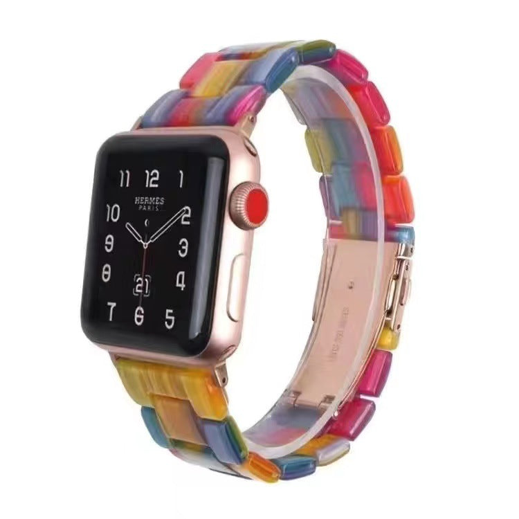 Apple Resin Watch Band for iWatch Series 1-4 (Wholesale) Axl 38/40/41MM Rainbow
