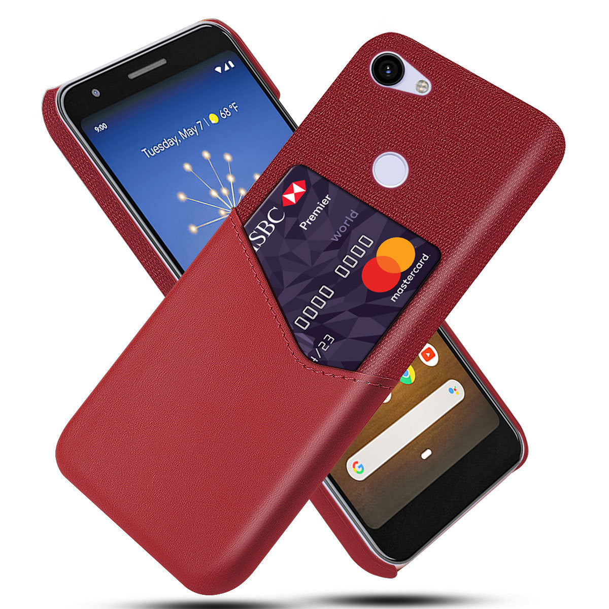 Google Pixel 3a XL Phone Case with Card Slot Axl Red Pixel 4