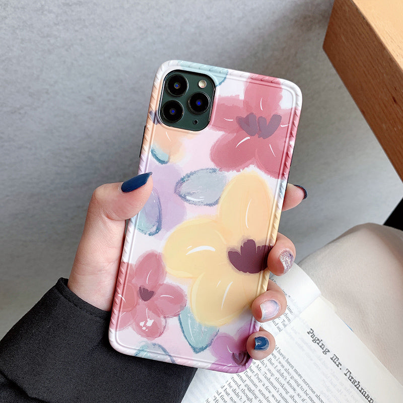 Painted Flower & Leaf iPhone Case – Floral Cover | Axl Floral Phone Case Axl