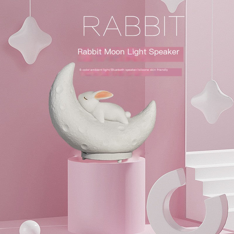 Rabbit Moon Lamp Bluetooth Speaker – Colorful LED Night Light Bluetooth Lamp Speaker Axl
