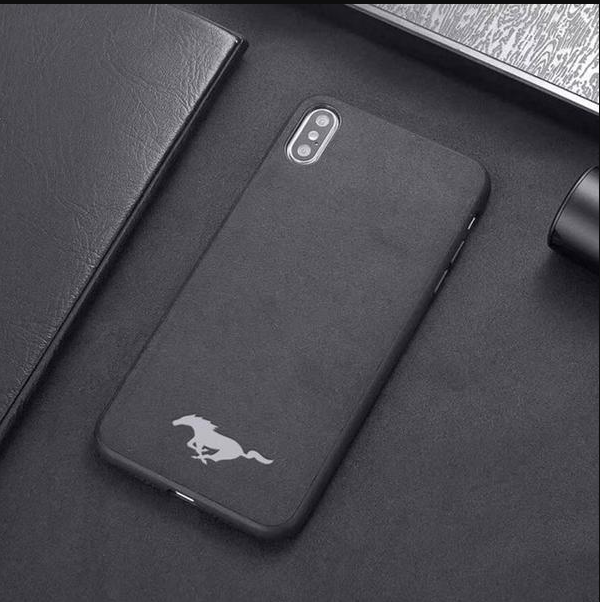 Suede Embroidered iPhone Case TPU Cover – XR & XS Max
